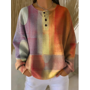 Women Abstract Crew Neck Printing Casual Spring/Fall Long Sleeve Sweatshirt