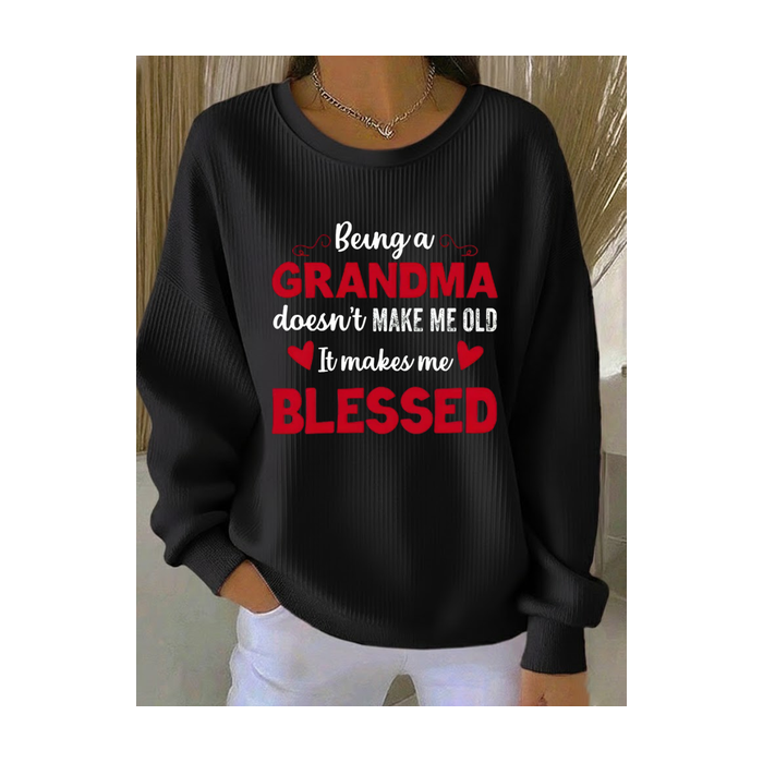 Women Text Letters Crew Neck Printing Casual Spring/Fall Long Sleeve Sweatshirt