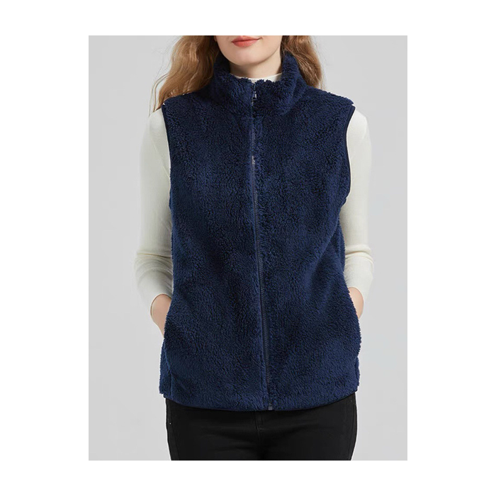 Wool Regular Fit Mock Neck Basic Vest