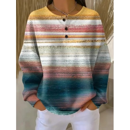 Women Abstract Crew Neck Printing Casual Spring/Fall Long Sleeve Sweatshirt