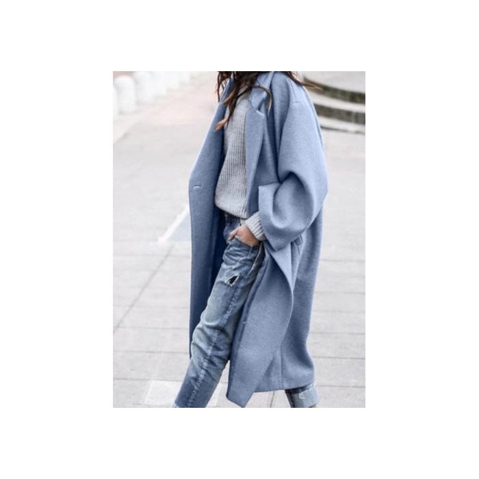 Shawl Collar Simple Plain Coat