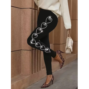 Women Heart/Cordate Casual All Season Printing Long Leggings Trousers