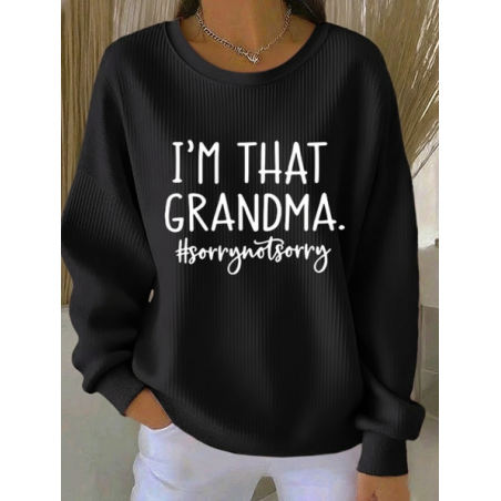 Printing Crew Neck Casual Text Letters Sweatshirt