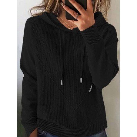 Women Plain Winter Vintage Long Sleeve Hoodie Sweater