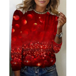 Women Heart/Cordate Long Sleeve Tee T-shirt Crew Neck Printing Casual Spring/Fall Graphic Tee Top