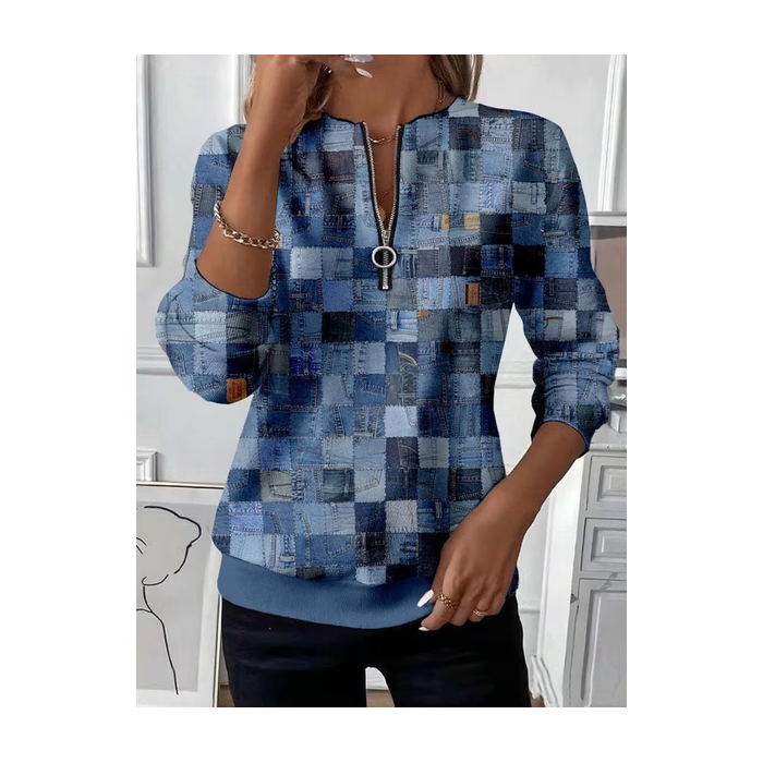 Women Abstract Crew Neck Printing Casual Spring/Fall Long Sleeve Sweatshirt