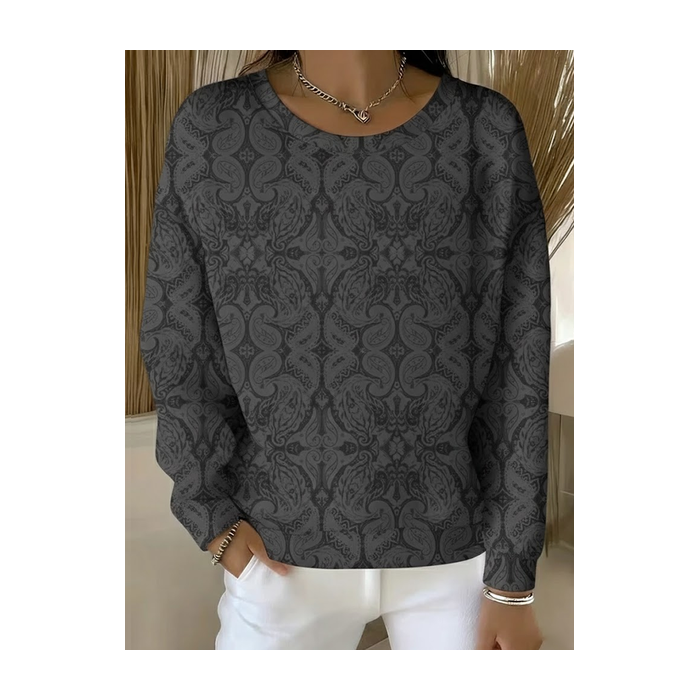 Women Abstract Crew Neck Printing Casual Spring/Fall Long Sleeve Sweatshirt