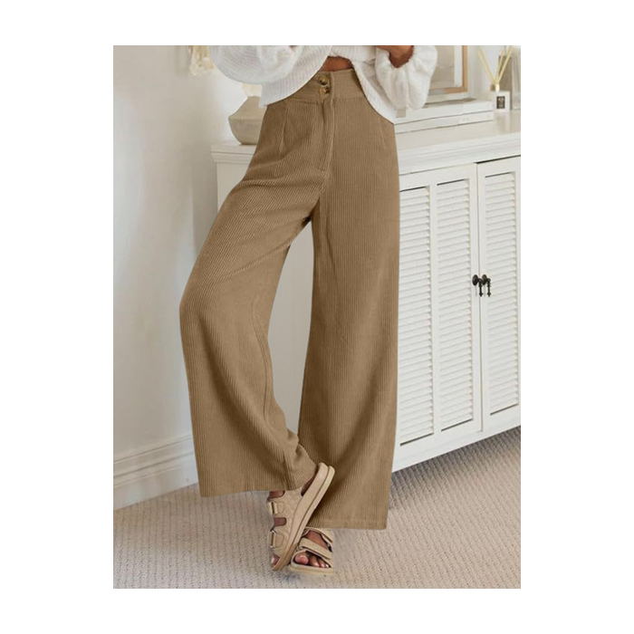 Women Plain Long Elastic Waist Pants Casual Spring/Fall Trousers