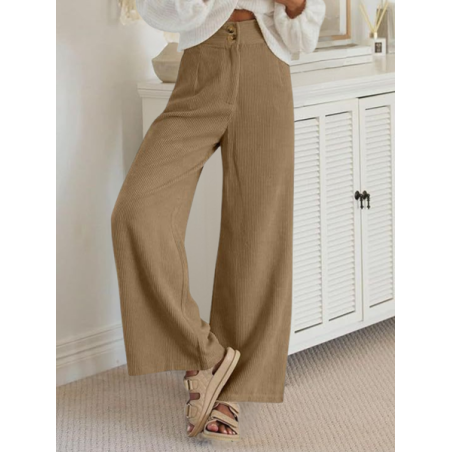 Women Plain Long Elastic Waist Pants Casual Spring/Fall Trousers