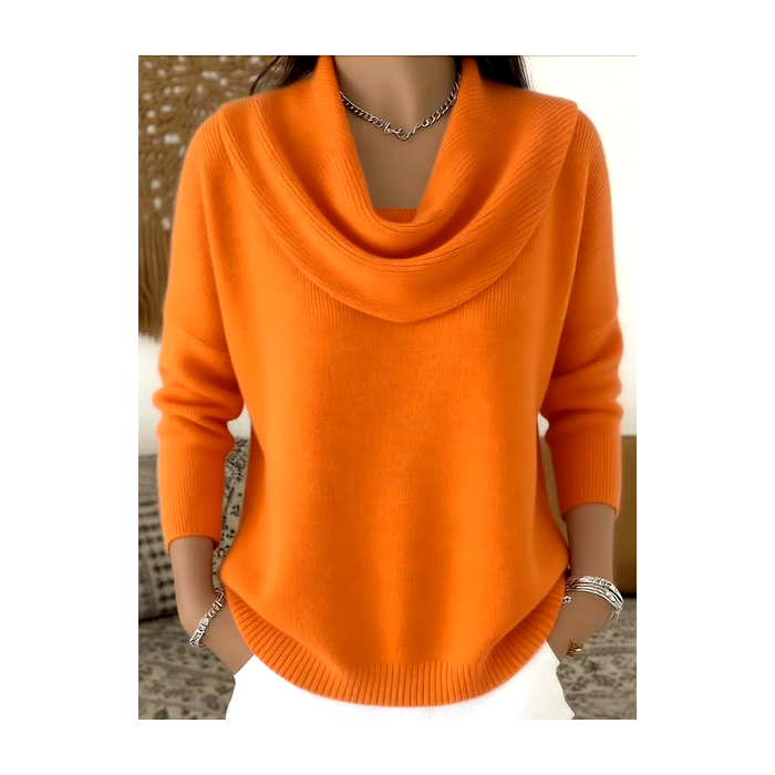 Women Plain Spring/Fall Casual Long Sleeve Crew Neck Cotton Sweater