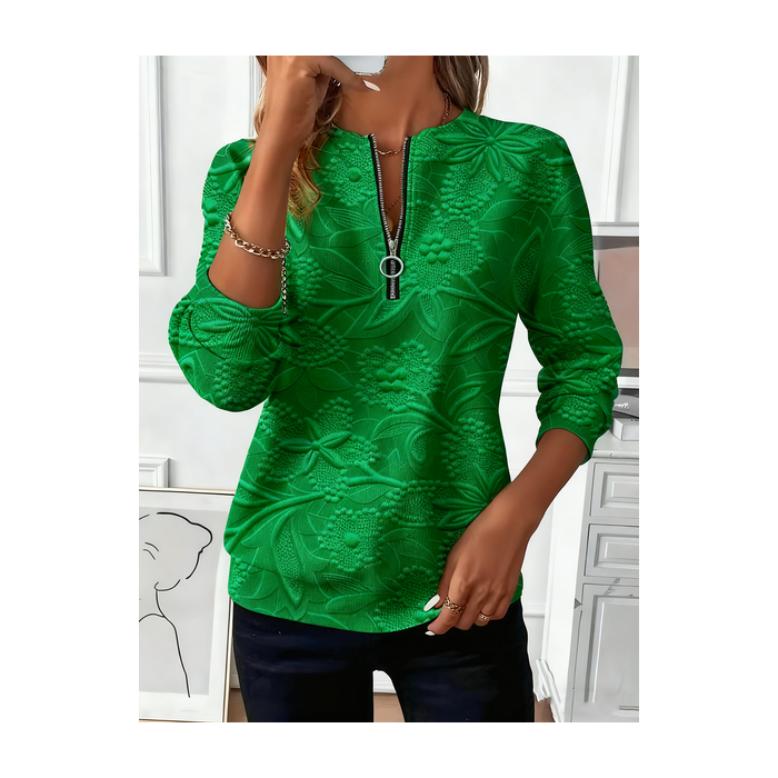 Women Floral Crew Neck Vintage Spring/Fall Long Sleeve Sweatshirt