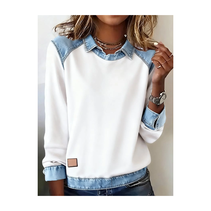 Women Plain Shawl Collar Vintage Spring/Fall Long Sleeve Sweatshirt
