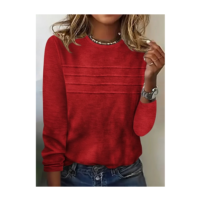 Women Striped Long Sleeve Tee T-shirt Crew Neck Printing Casual Spring/Fall Graphic Tee Top