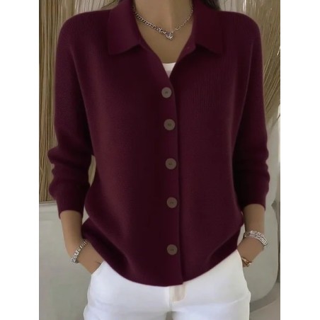 Women Plain Long Sleeve Shawl Collar Casual Spring/Fall Cardigan Outerwear