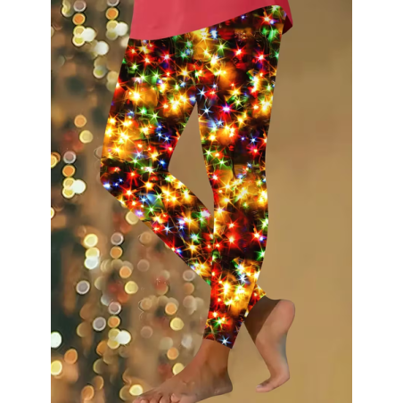 Women Christmas Casual All Season Printing Long Leggings