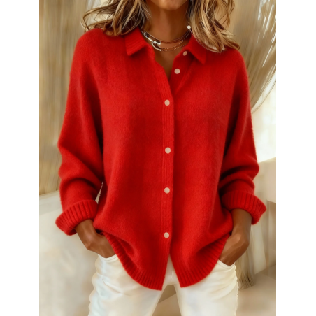 Women Plain Printing Long Sleeve Shawl Collar Vintage Spring/Fall Cardigan Outerwear