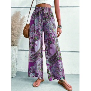 Elastic Band Casual Loose Ethnic Pants
