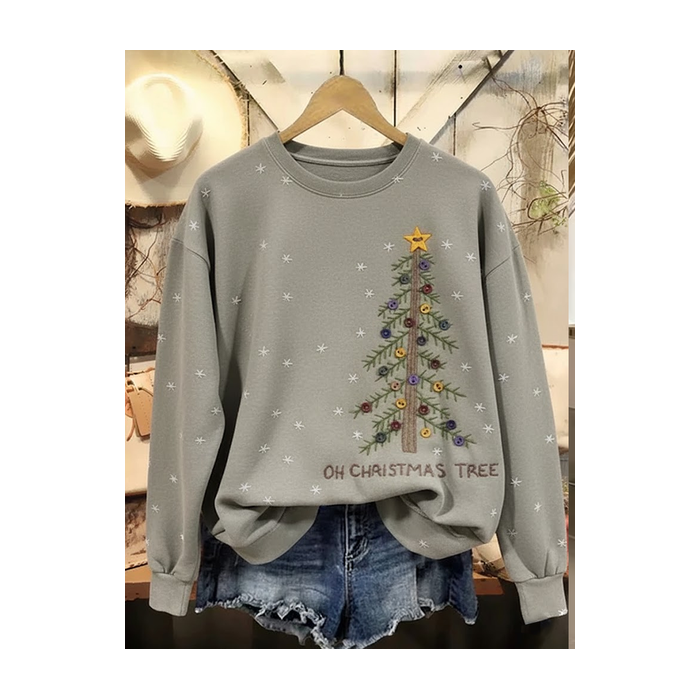 Women Christmas Crew Neck Printing Casual Spring/Fall Long Sleeve Sweatshirt