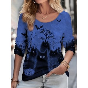 Halloween Black Cat Funny T-Shirt