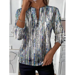 Women Abstract Crew Neck Printing Casual Spring/Fall Long Sleeve Sweatshirt