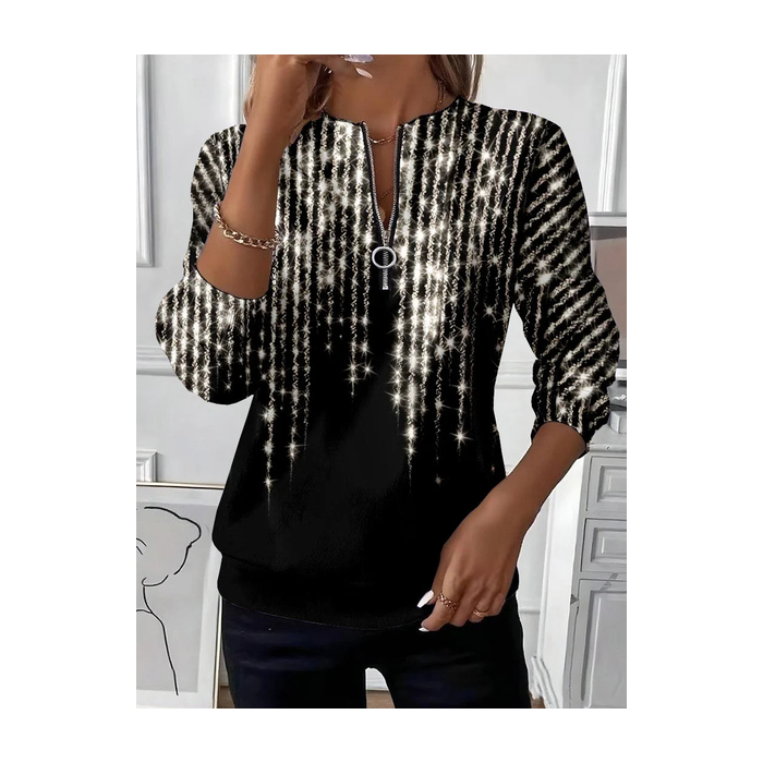 Women Abstract Crew Neck Printing Casual Spring/Fall Long Sleeve Sweatshirt