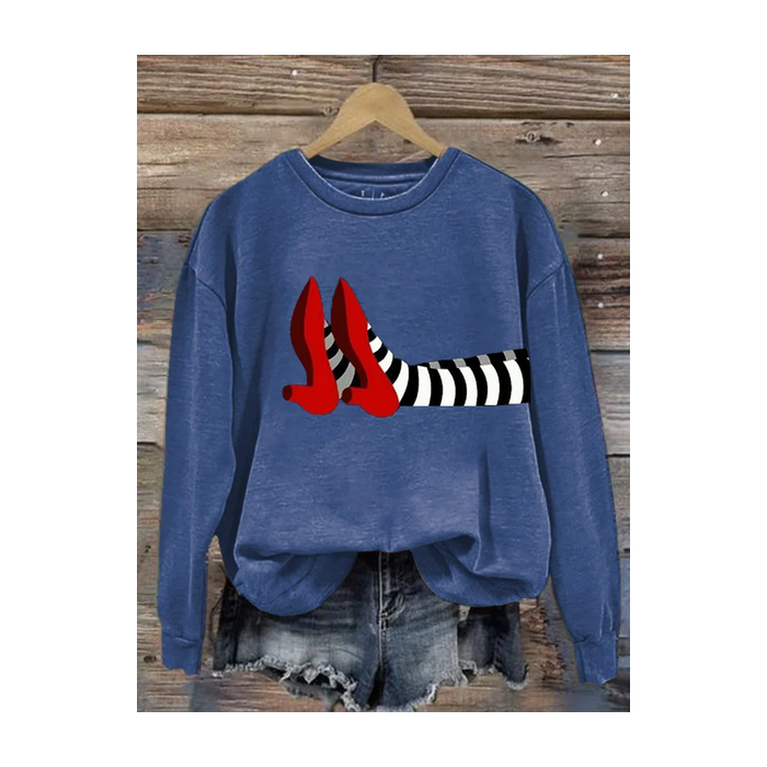 Women's Crew Neck Halloween Printing Vintage Spring/Fall Long Sleeve Sweatshirt