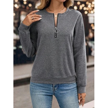 Women Plain Crew Neck Printing Casual Spring/Fall Long Sleeve Sweatshirt