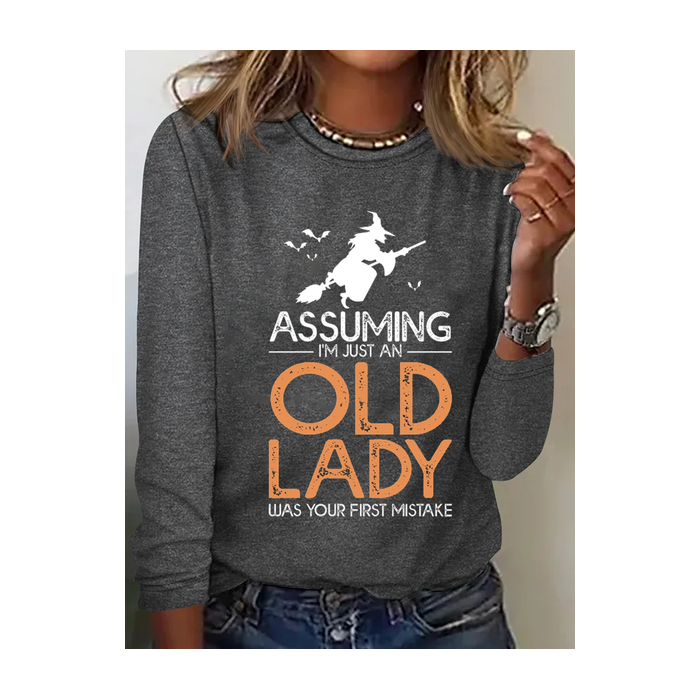 Women's Long Sleeve Tee T-shirt Spring/Fall Halloween Cotton-Blend Crew Neck Daily Going Out Casual Top