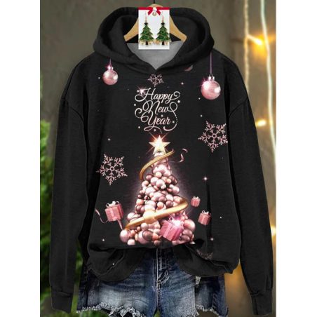 Women Christmas Spring/Fall Printing Long Sleeve Casual Daily Hoodie