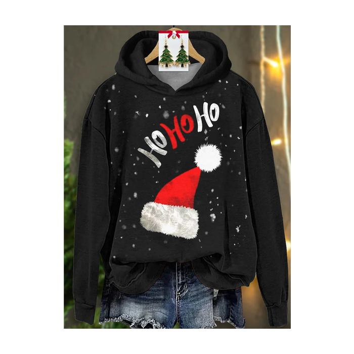 Women Christmas Spring/Fall Printing Long Sleeve Casual Daily Hoodie