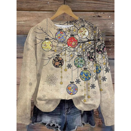 Women's Crew Neck Floral Casual Spring/Fall Long Sleeve Sweatshirt