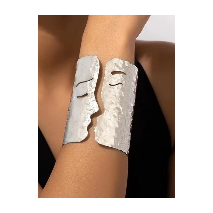 Valentine's Day Irregular Face Design Punk Cuff Bangle