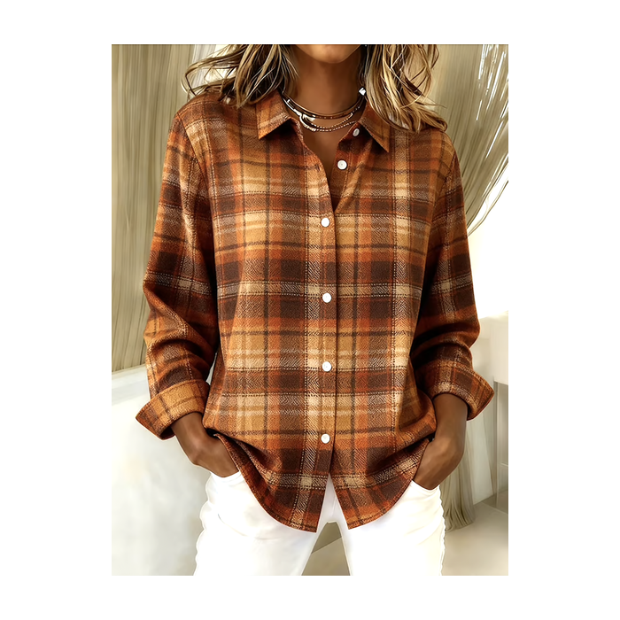 Women Geometric Long Sleeve Shirt Spring/Fall V Neck Daily Casual Top