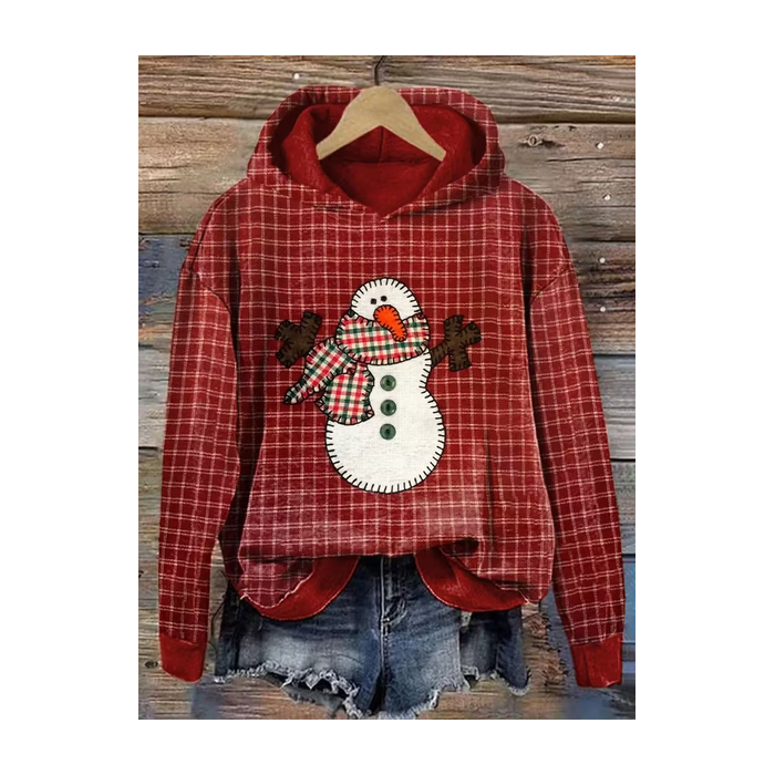 Women Plaid Spring/Fall Printing Long Sleeve Casual Daily Hoodie