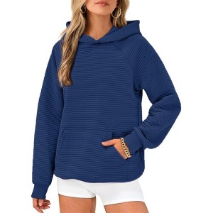 Women Plain Hoodie Split Joint Casual Spring/Fall Long Sleeve Sweatshirt