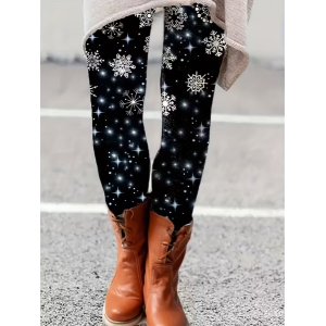Women Christmas Casual All Season Printing Long Leggings