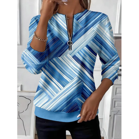 Women Abstract Crew Neck Printing Casual Spring/Fall Long Sleeve Sweatshirt