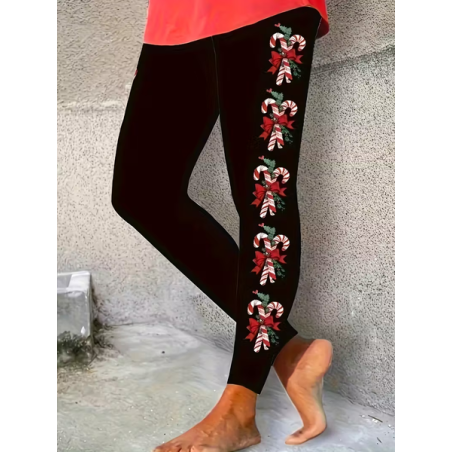 Women Christmas Casual All Season Printing Long Leggings