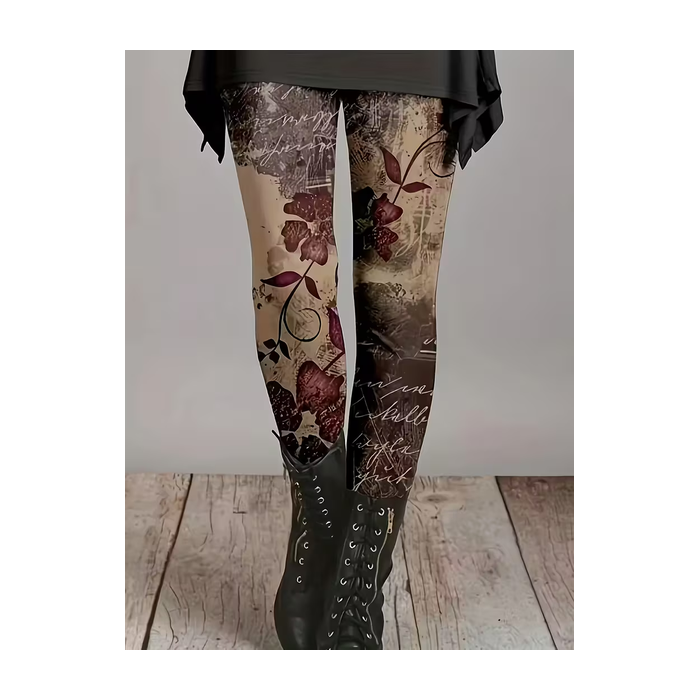 Women Floral Casual All Season Printing Long Leggings
