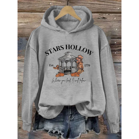 Women Halloween Spring/Fall Long Sleeve Vintage Daily Hoodie