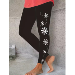Women Christmas Casual All Season Printing Long Leggings