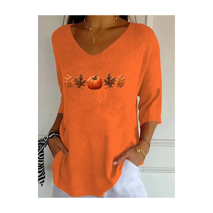 Women Halloween Shirt Yes I Can Drive a Stick Three Quarter Sleeve V Neck Fall Top