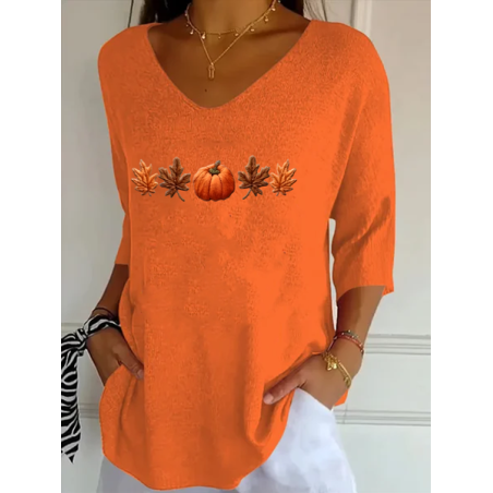 Women Halloween Shirt Yes I Can Drive a Stick Three Quarter Sleeve V Neck Fall Top