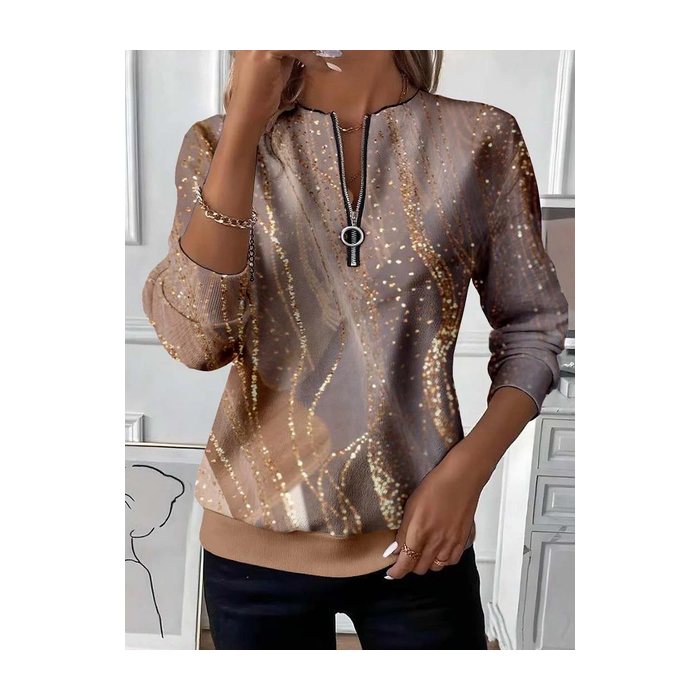 Women Abstract Crew Neck Printing Casual Spring/Fall Long Sleeve Sweatshirt