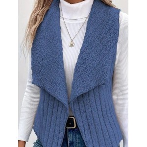 Plain Casual Regular Fit New Autumn And Winter Fashion Casual Simple Sleeveless Versatile Jacket Vest