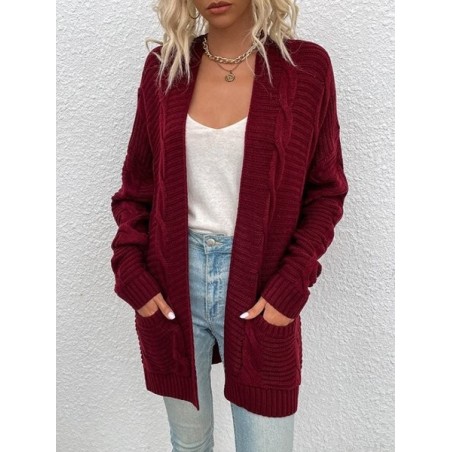 Women Plain Spring/Fall Cover-up Vintage Split Joint Lightweight Cardigan