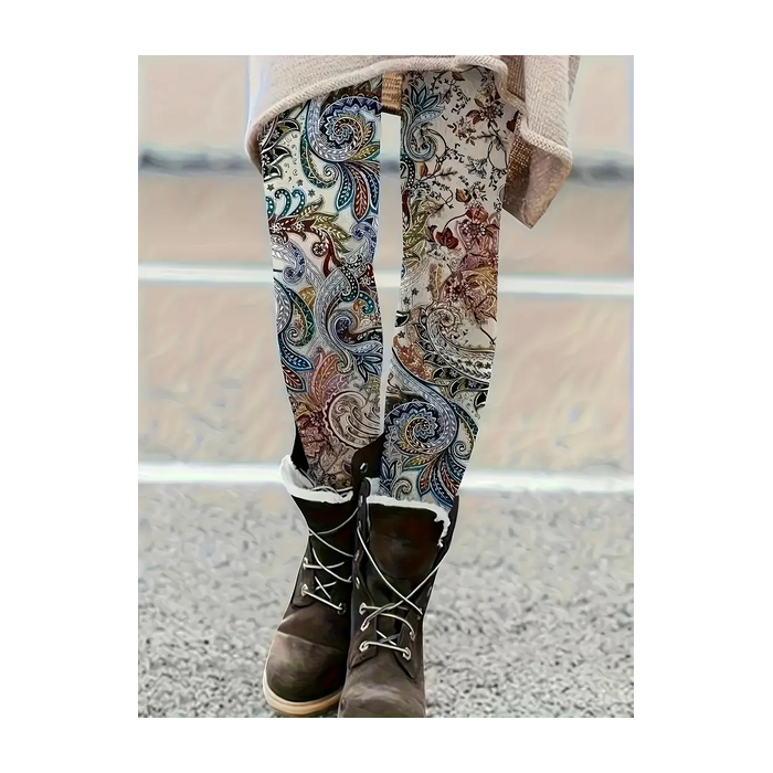 Women Floral Casual All Season Printing Long Leggings