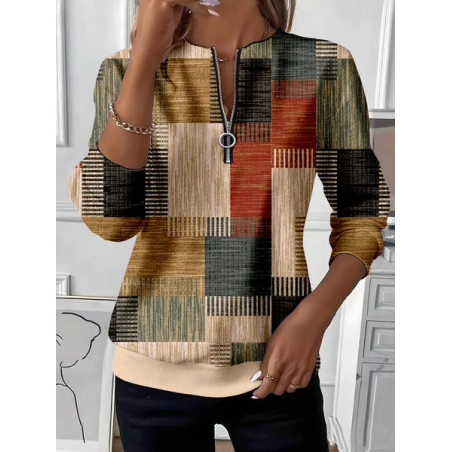 Women Abstract Crew Neck Printing Casual Spring/Fall Long Sleeve Sweatshirt