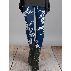 Women's Casual Floral Jersey All Season Printing Long Leggings