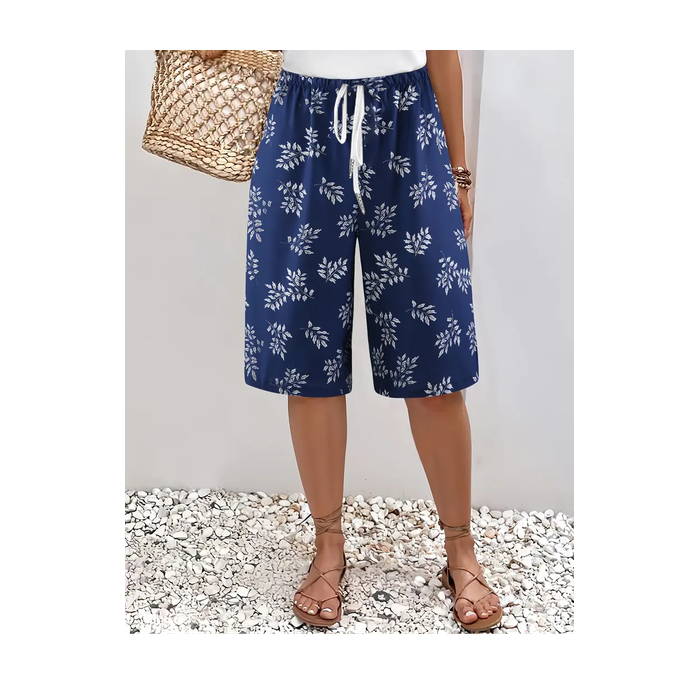 Women Floral Fifth Pants Pant Casual Summer Trousers
